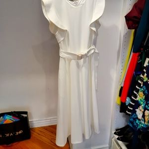 Ivory fit and flare dress